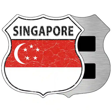 Singapore Flag Highway Shield Metal Sign 5" (HSM)