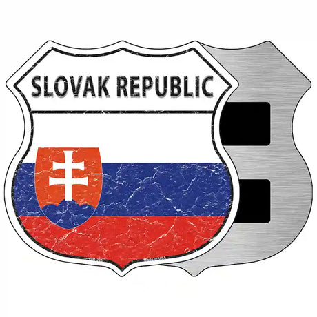 Slovak Republic Flag Highway Shield Metal Sign 5" (HSM)