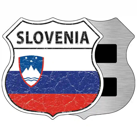 Slovenia Flag Highway Shield Metal Sign 5" (HSM)