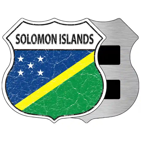 Solomon Islands Flag Highway Shield Metal Sign 5" (HSM)