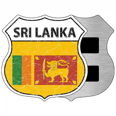 Sri Lanka Flag Highway Shield Metal Sign 5" (HSM)