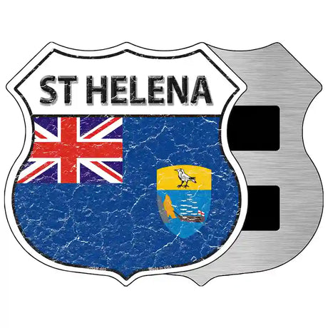 St Helena Flag Highway Shield Metal Sign 5" (HSM)