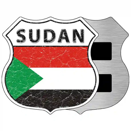 Sudan Flag Highway Shield Metal Sign 5" (HSM)