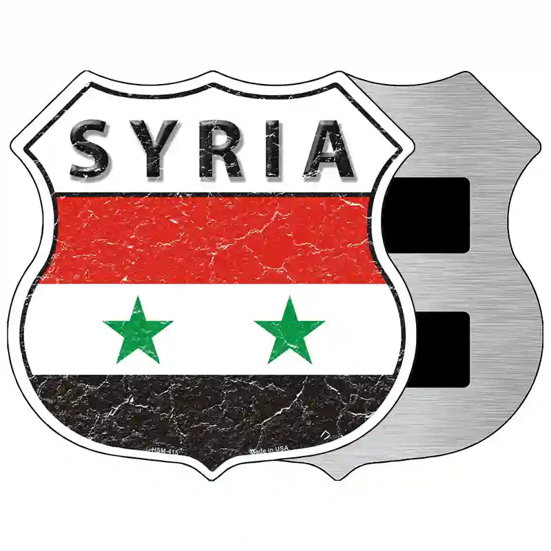 Syria Flag Highway Shield Metal Sign 5" (HSM)