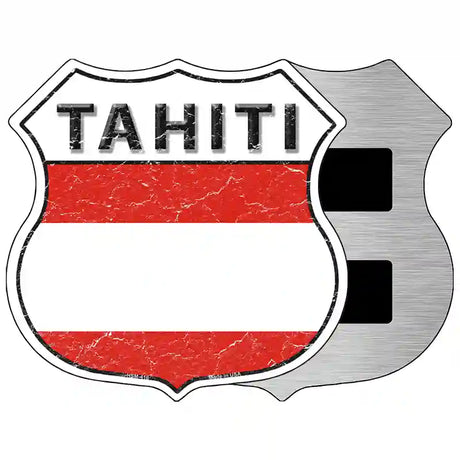 Tahiti Flag Highway Shield Metal Sign 5" (HSM)