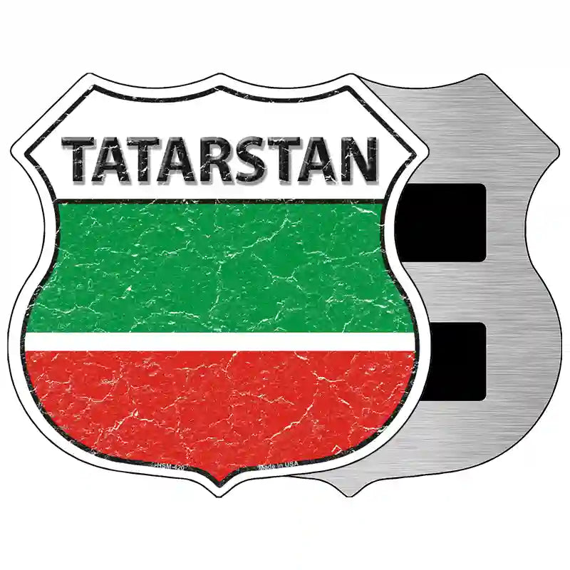 Tatarstan Flag Highway Shield Metal Sign 5" (HSM)