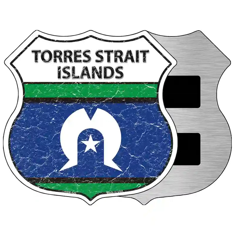 Torres Strait Islands Flag Highway Shield Metal Sign 5" (HSM)