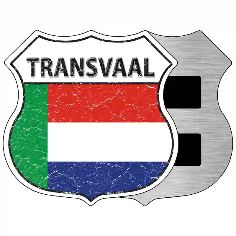 Transvaal Flag Highway Shield Metal Sign 5" (HSM)