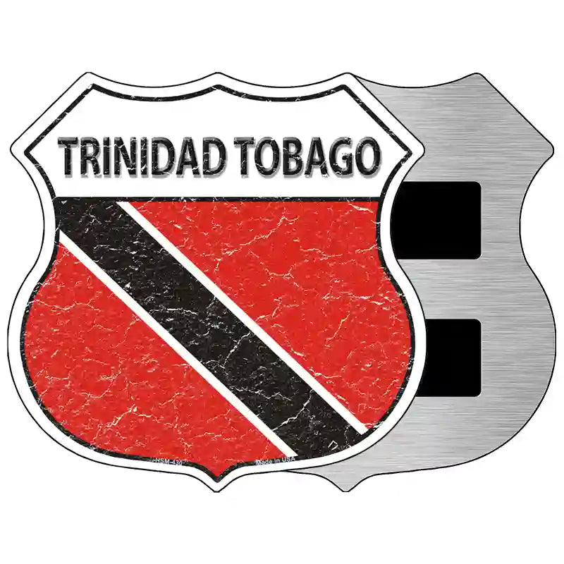 Trinidad Tobago Flag Highway Shield Metal Sign 5" (HSM)