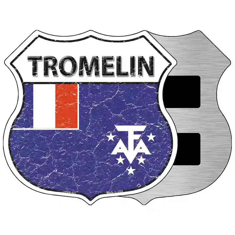 Tromelin Flag Highway Shield Metal Sign 5" (HSM)