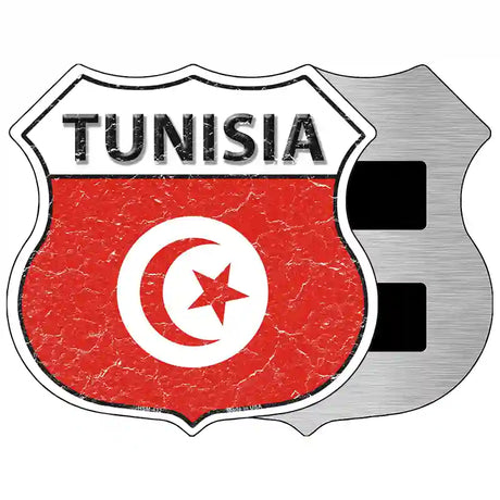 Tunisia Flag Highway Shield Metal Sign 5" (HSM)