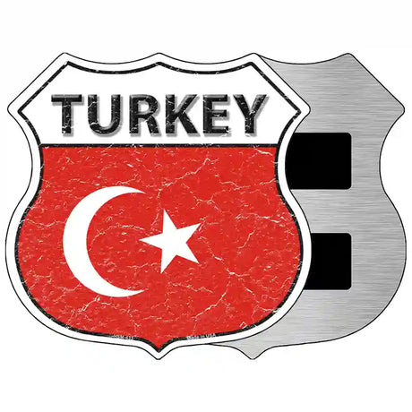 Turkey Flag Highway Shield Metal Sign 5" (HSM)