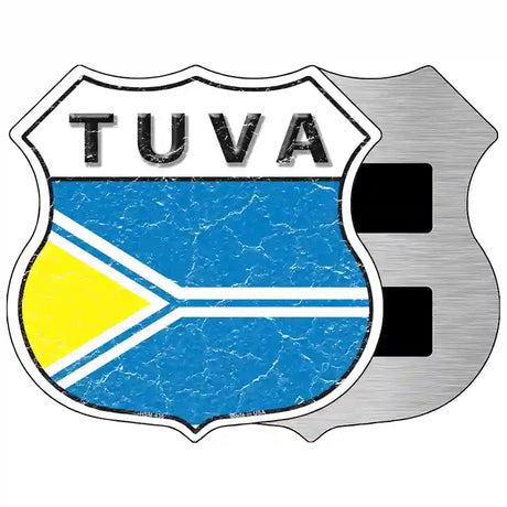 Tuva Flag Highway Shield Metal Sign 5" (HSM)