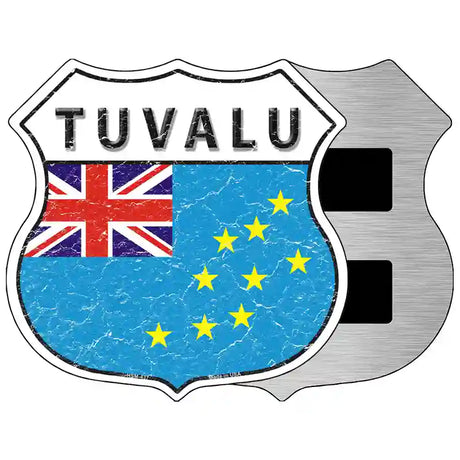 Tuvalu Flag Highway Shield Metal Sign 5" (HSM)