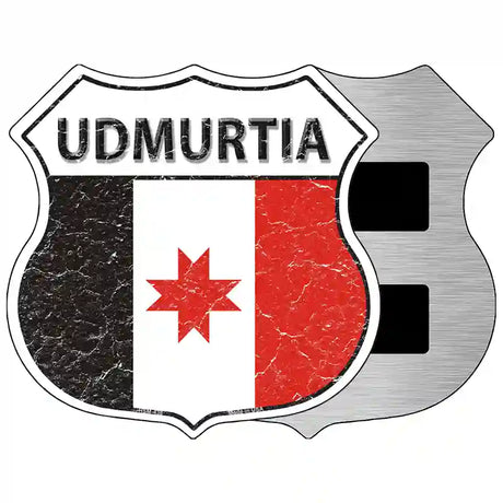 Udmurtia Flag Highway Shield Metal Sign 5" (HSM)