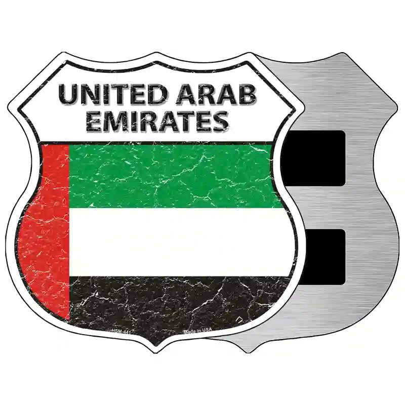 United Arab Emirates Flag Highway Shield Metal Sign 5" (HSM)