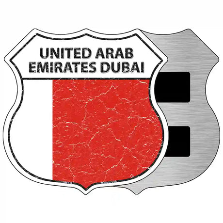 United Arab Emirates Dubai Flag Highway Shield Metal Sign 5" (HSM)