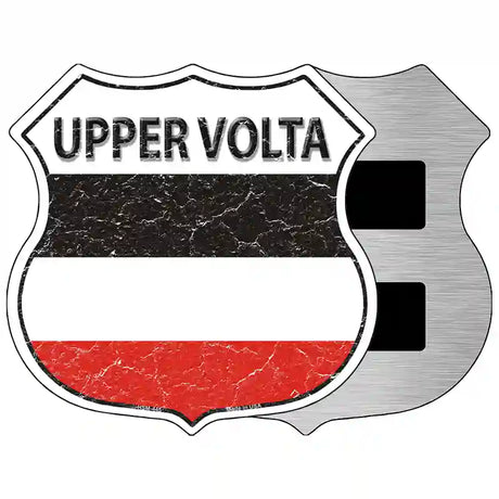 Upper Volta Flag Highway Shield Metal Sign 5" (HSM)