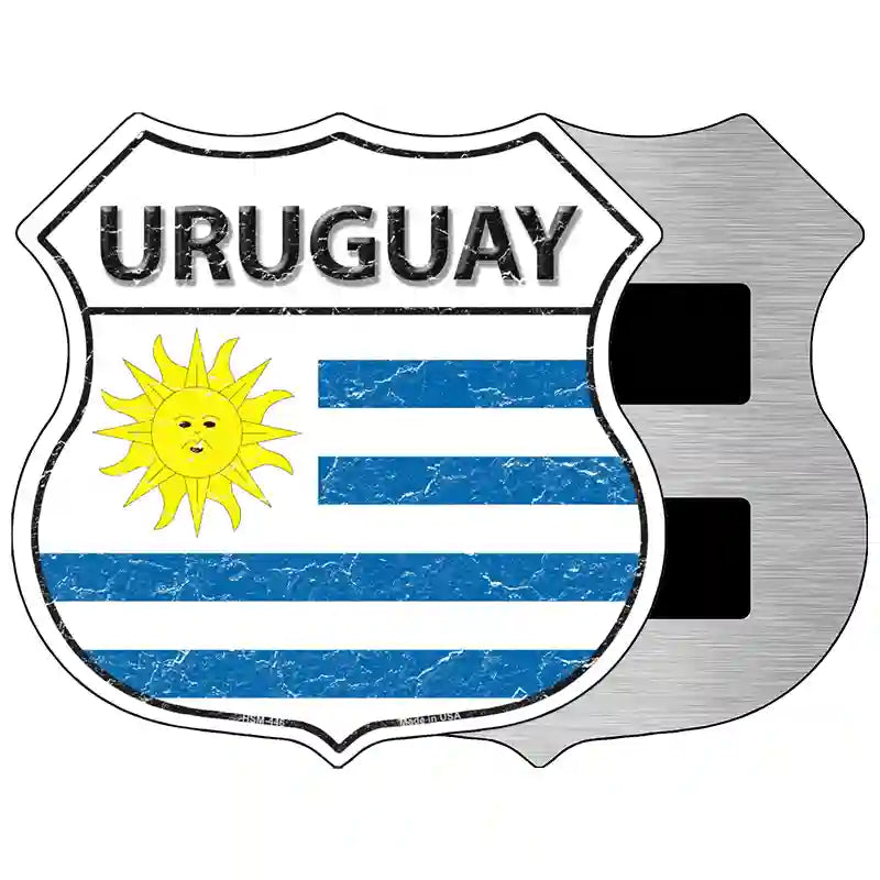 Uruguay Flag Highway Shield Metal Sign 5" (HSM)