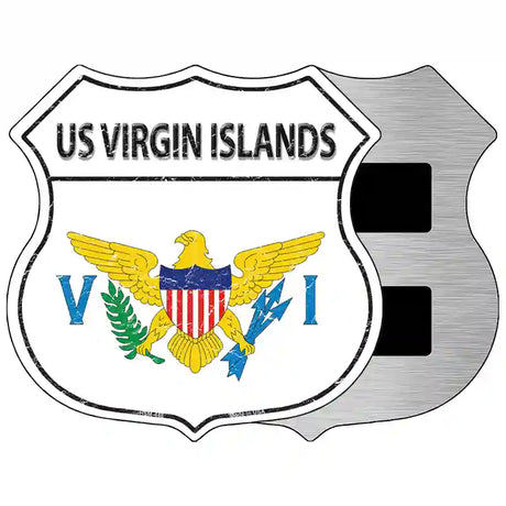 US Virgin Islands Flag Highway Shield Metal Sign 5" (HSM)