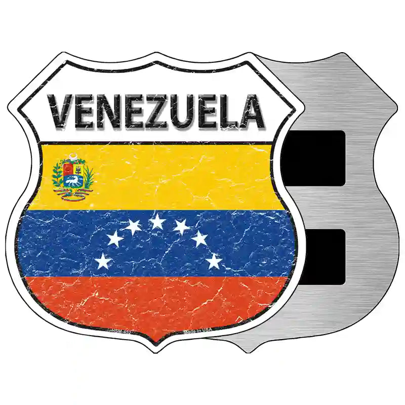 Venezuela Flag Highway Shield Metal Sign 5" (HSM)