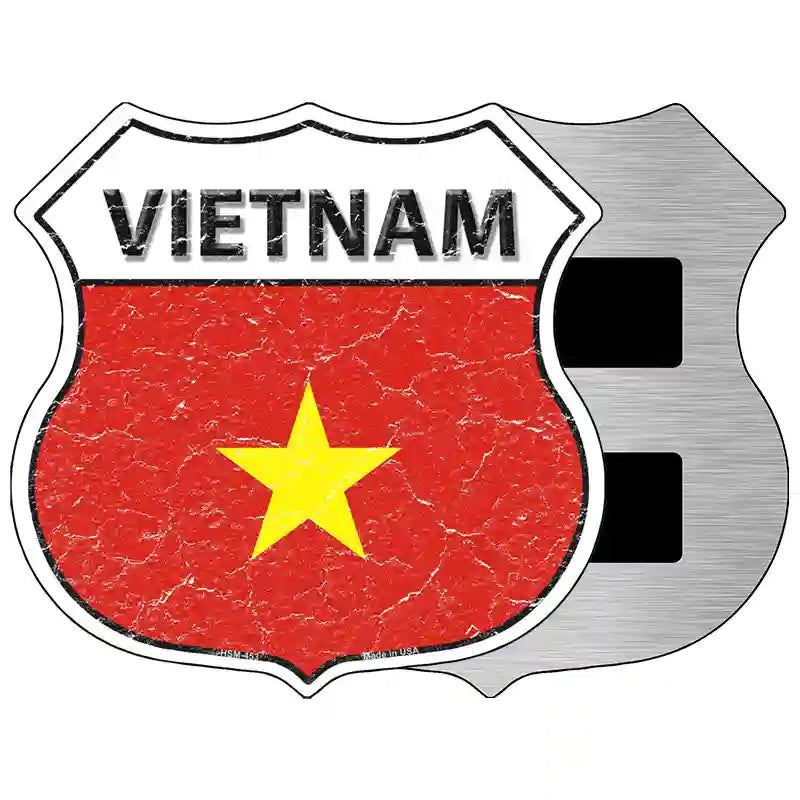 Vietnam Flag Highway Shield Metal Sign 5" (HSM)