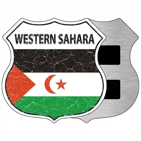 Western Sahara Flag Highway Shield Metal Sign 5" (HSM)