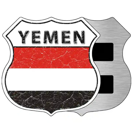 Yemen Flag Highway Shield Metal Sign 5" (HSM)