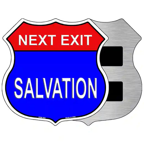 Next Exit Salvation Highway Shield Metal Sign 5" (HSM)