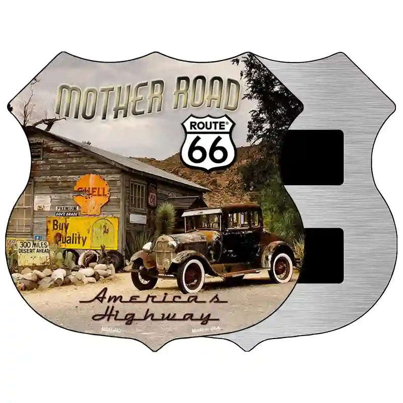 Route 66 Mother Road Highway Shield Metal Sign 5" (HSM)