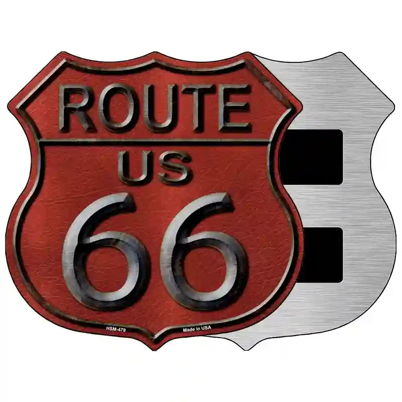 Route 66 Red Metal Novelty Highway Shield Sign 5" (HSM)