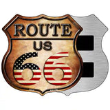 Route 66 American Flag Metal Novelty Highway Shield Sign 5" (HSM)