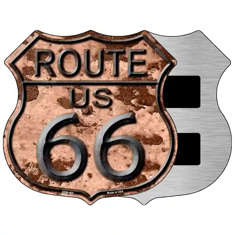 Route 66 Rusty Metal Novelty Highway Shield Sign 5" (HSM)