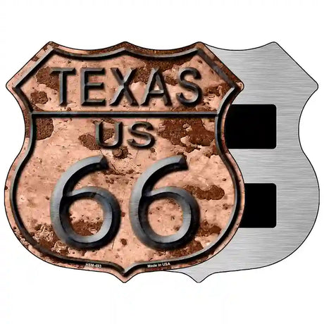 Texas Route 66 Rusty Metal Novelty Highway Shield Sign 5" (HSM)