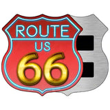 Route 66 Neon Metal Novelty Highway Shield Sign 5" (HSM)