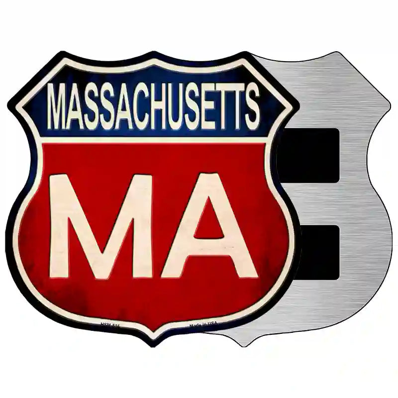 Massachusetts Metal Novelty Highway Shield Sign 5" (HSM)