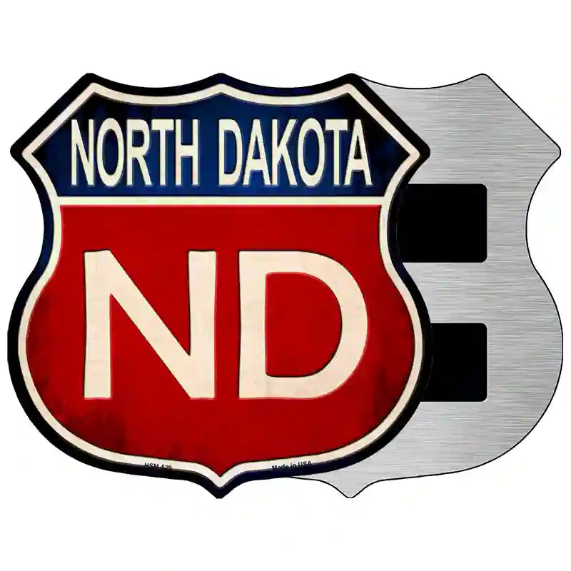 North Dakota Metal Novelty Highway Shield Sign 5" (HSM)