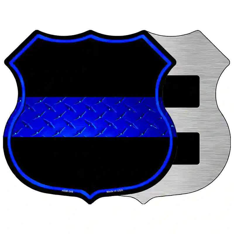 Thin Blue Line Metal Novelty Highway Shield Sign 5" (HSM)