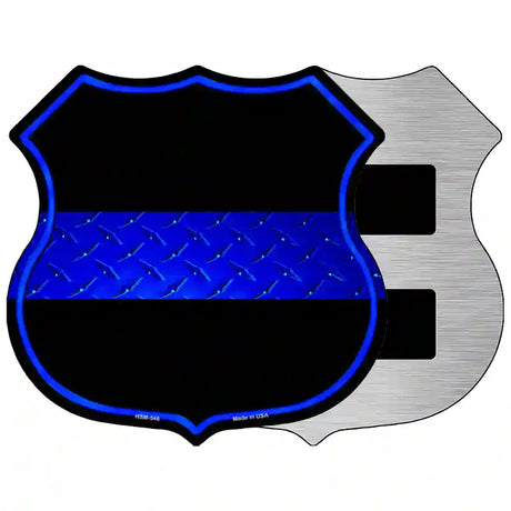 Thin Blue Line Metal Novelty Highway Shield Sign 5" (HSM)