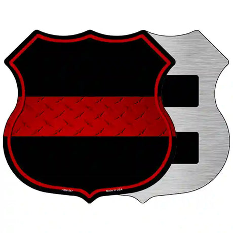 Thin Red Line Metal Novelty Highway Shield Sign 5" (HSM)