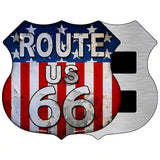 Route 66 Vertical American Flag Metal Novelty Highway Shield Sign 5" (HSM)