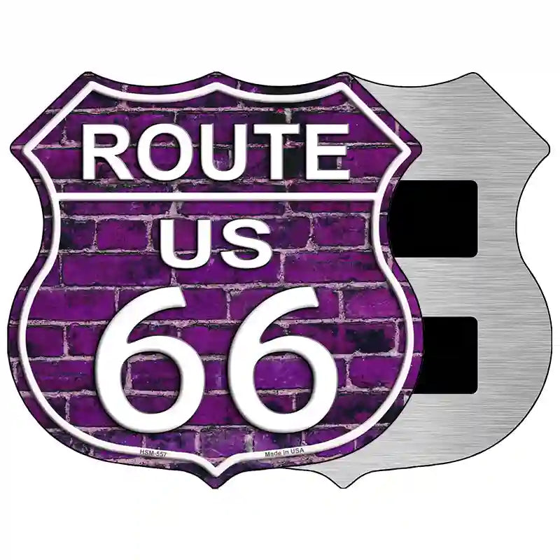 Route 66 Purple Brick Wall Metal Novelty Highway Shield Sign 5" (HSM)