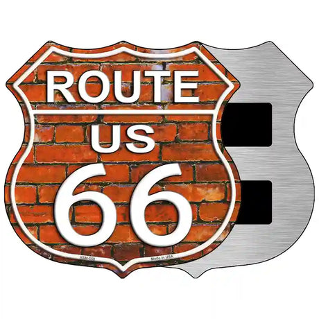 Route 66 Orange Brick Wall Metal Novelty Highway Shield Sign 5" (HSM)