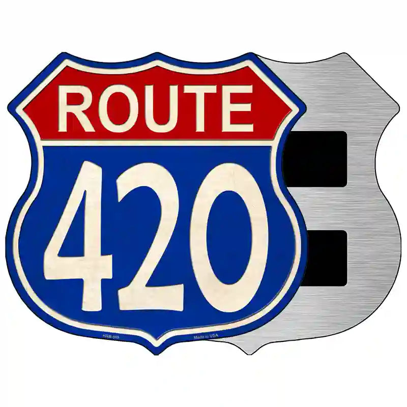 Route 420 Blue and Red Novelty Metal Highway Shield Sign 5" (HSM)