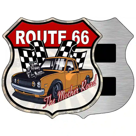 Orange Hot Rod Route 66 Novelty Metal Highway Shield Sign 5" (HSM)