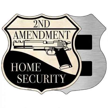 Pistol Home Security Novelty Metal Highway Shield Sign 5" (HSM)