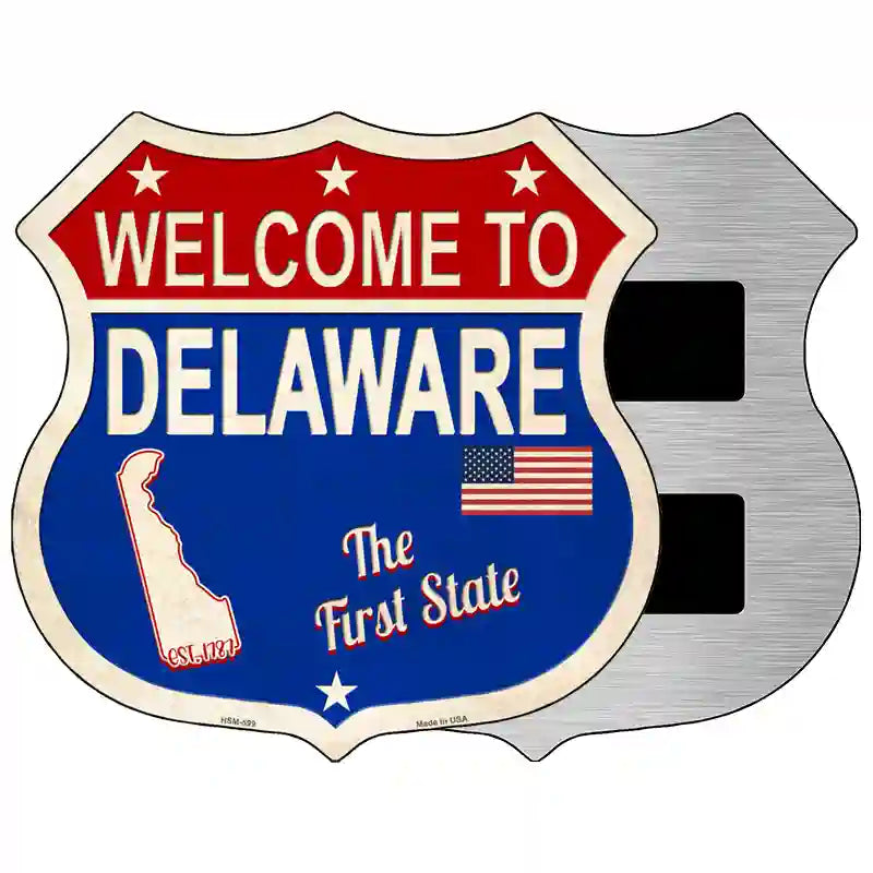 Delaware Established Novelty Metal Highway Shield Sign 5" (HSM)