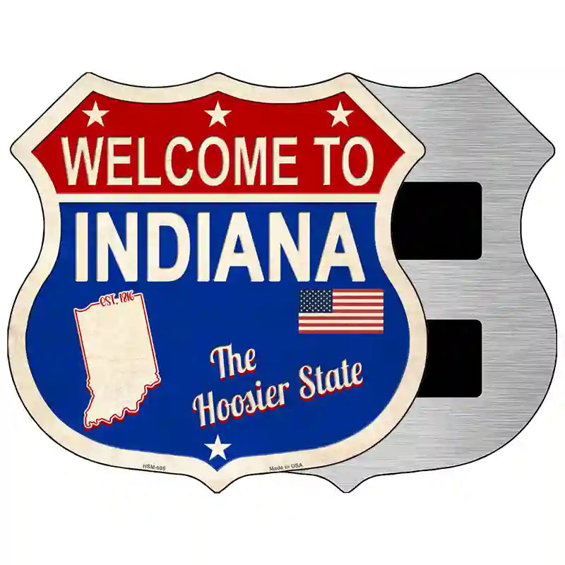 Indiana Established Novelty Metal Highway Shield Sign 5" (HSM)