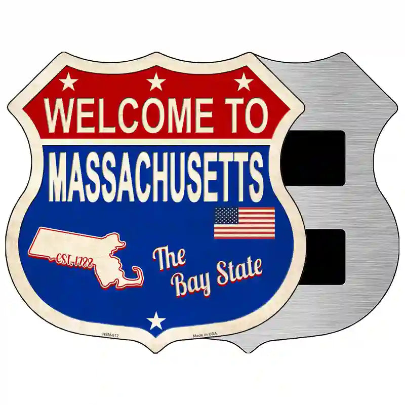 Massachusetts Established Novelty Metal Highway Shield Sign 5" (HSM)