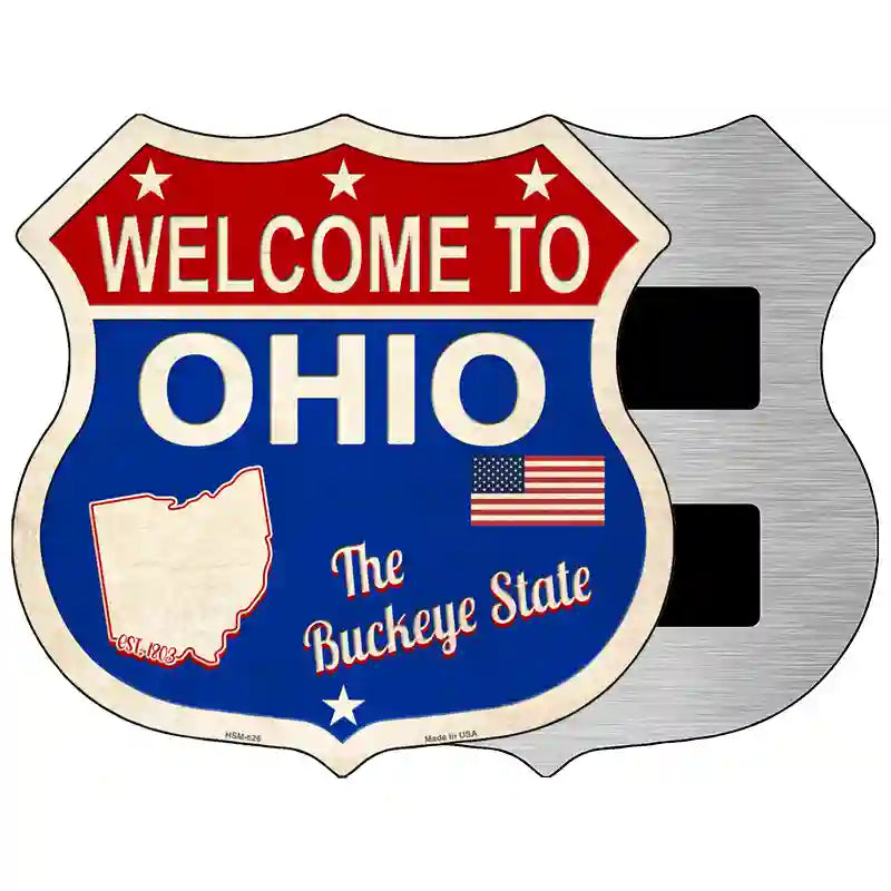 Ohio Established Novelty Metal Highway Shield Sign 5" (HSM)